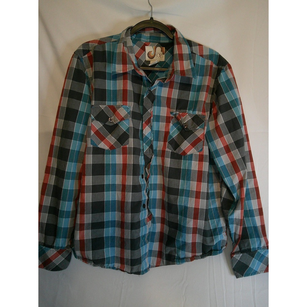 Vintage Ocean Pacific OP Plaid Button Down Shirt Mens Long Sleeve Casual XL‎